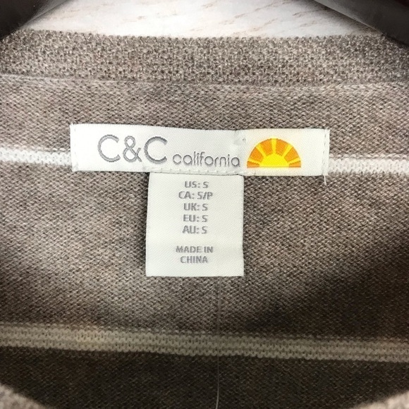 C&C California Merino Wool Blend Stripe Sweater S - Picture 4 of 5
